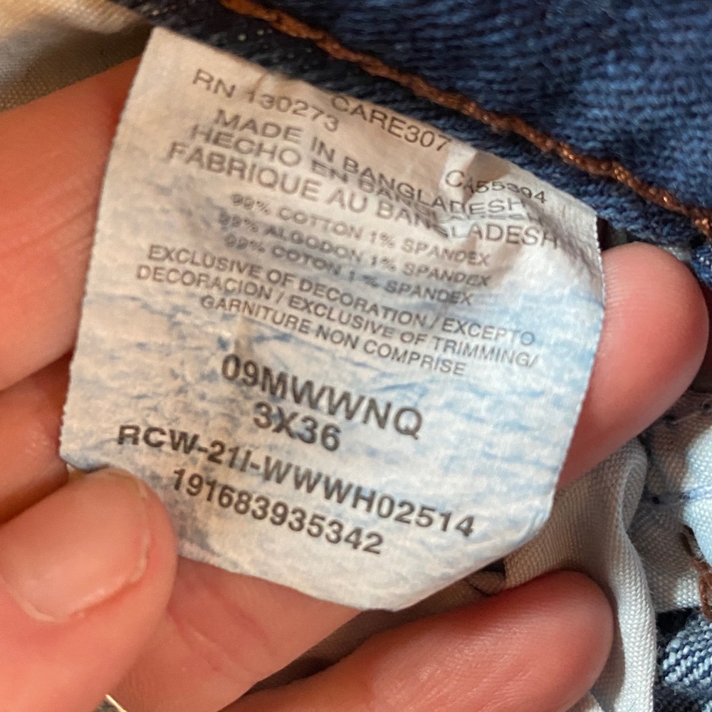 Dark Blue Wrangler Denim Jeans 3 x 36 - Picture 2 of 2